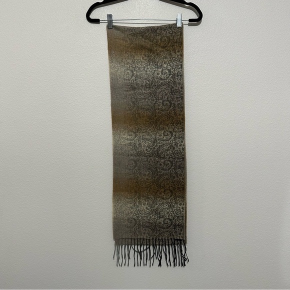 Cejon made in Italy tapestry woven bohemian ombre fringe scarf 11” X 66.6” - Picture 1 of 3